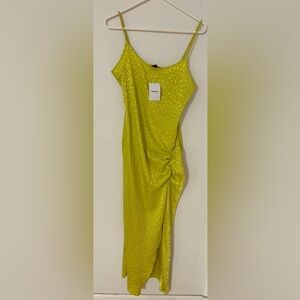 Forever 21 One Shoulder Lime Dress